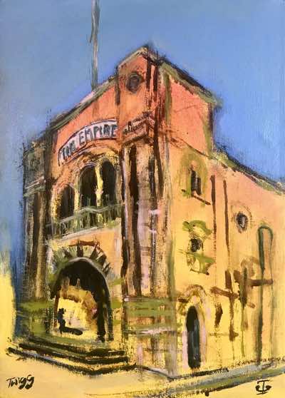 Now closed the Empire provides shelter for some of the homeless. Oil on A3 canvas
